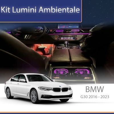 Lumini Ambientale NIGHTVIBE BMW seria 5 G30 G32 6GT 2018-2023 lumini pentru suportul de pahare control telefon sau sistem original