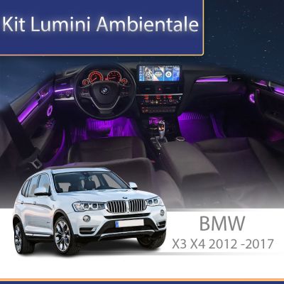 Lumini Ambientale NIGHTVIBE BMW X3 X4 (F25 F26) 2012 - 2017 model cu trimuri dedicat set complet control telefon sau sistem original