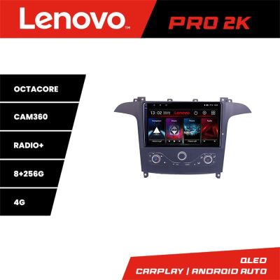 Navigatie Ford S-max 2006-2014 Lenovo Qled 2K Octa Core 8+256 360 DSP carplay android auto radio gps internet KIT-smax-navi+PRO-2K-9-8+256