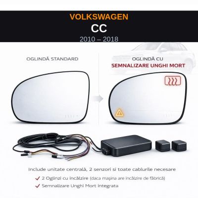 Senzor unghi mort Volkswagen CC 2010-2018 — oglindă dedicată