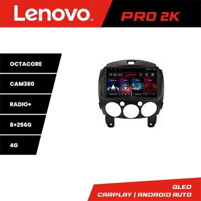 Navigatie Mazda 2 2007-2013 Android radio gps internet 8 core QLED 2K 8+256 360 Lenovo