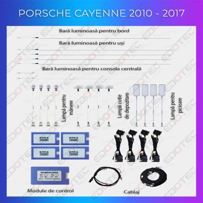 Lumini Ambientale NIGHTVIBE Porsche 2010-2016 set complet control telefon sau sistem original