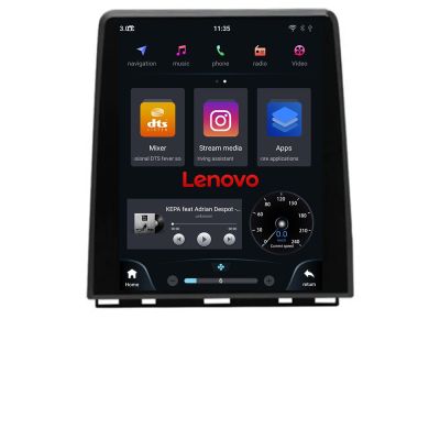 Navigatie Renault Clio 5 high Lenovo Tesla Qled 9.7" Octacore Qualcomm 8 Gb RAM 128Gb Hdd 4G DSP profesional Carplay Android Auto 360 camere Bluetooth