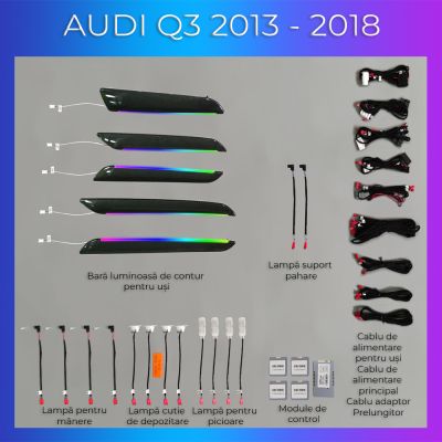 Lumini Ambientale NIGHTVIBE Audi Q3 8U 2013-2018 set complet control telefon sau sistem original