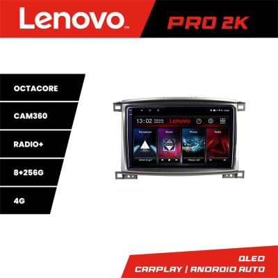 Navigatie Toyota Land Cruiser L100 2002-2008 Lenovo Kit-L100 8 core QLED 2K 8+256 360 Android Waze USB Navigatie Internet Youtube Radio
