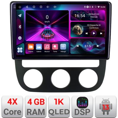 Navigatie VW Golf 5 2004-2010 clima automatica Android radio gps internet 4+64 InCell Display 1K KIT-golf5-automatic+EDT-E210-RK