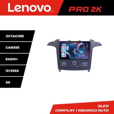 Navigatie Ford S-max 2006-2014 Lenovo Qled 2K Octa Core 12+256 360 DSP ADAS carplay android auto radio internet KIT-smax-navi+PRO-2K-9-12+256