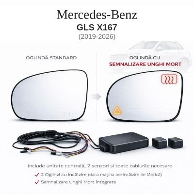 Senzor unghi mort Mercedes Benz GLS X167 2019-2026 — oglindă dedicată