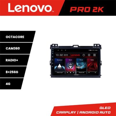 Navigatie Toyota Prado 2007- Lenovo Kit-456 8 core QLED 2K 8+256 360 Android Waze USB Navigatie Internet Youtube Radio