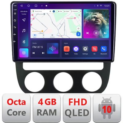 Navigatie VW Golf 5 2004-2010 clima automatica Android radio gps internet 4+64 carplay android auto KIT-golf5-automatic+EDT-E310v3