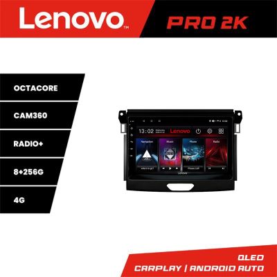 Navigatie Ford Ranger Lenovo Kit-574 8 core QLED 2K 8+256 360 Android Waze USB Navigatie Internet Youtube Radio