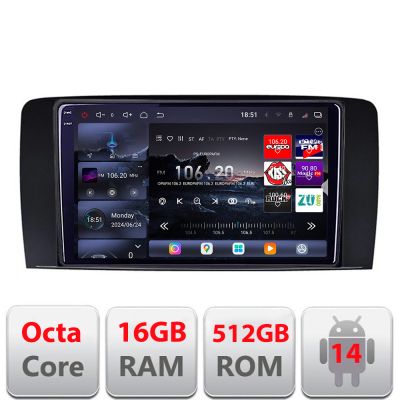 Navigatie Mercedes Clasa R 2005-2012 Edotec Kit-215 8 core QLED 2K 16+512GB 360 Android Waze USB Navigatie Internet Youtube Radio