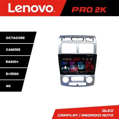 Navigatie Kia Sportage 2005-2007 Lenovo Kit-0023 8 core QLED 2K 8+256 360 Android Waze USB Navigatie Internet Youtube Radio