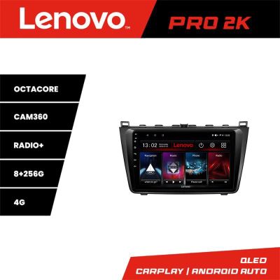 Navigatie Mazda 6 Lenovo Kit-012 8 core QLED 2K 8+256 360 Android Waze USB Navigatie Internet Youtube Radio