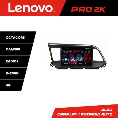Navigatie Hyundai Elantra 2018- Lenovo Kit-1581 8 core QLED 2K 8+256 360 Android Waze USB Navigatie Internet Youtube Radio