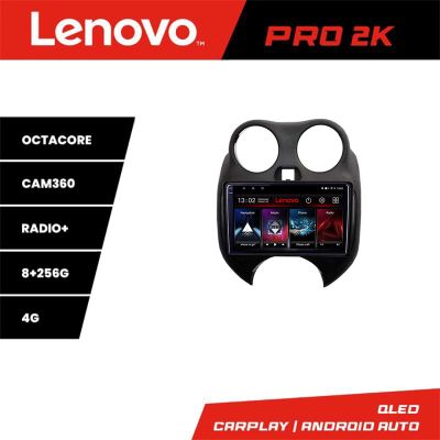 Navigatie Nissan Micra 2010-2014 Android radio gps internet 8 core QLED 2K 8+256 360 Lenovo