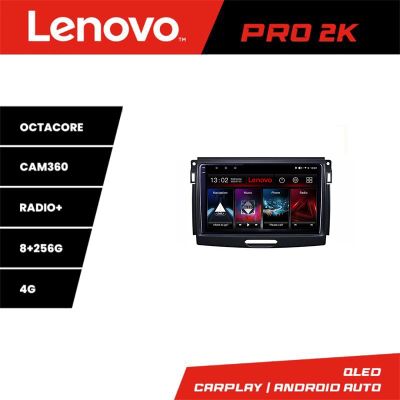 Navigatie Ford Ranger 2015-2020 Lenovo 8 core QLED 2K 8+256 360 Android Waze USB Navigatie Internet Youtube Radio