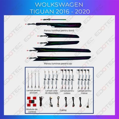 Lumini Ambientale NIGHTVIBE VW Tiguan 2016-2021 trimuri control telefon sau sistem original