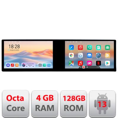 Navigatie universala KIT-2din-2 Edotec 2 ecrane  8 core 4+128 21.6 inch Incell android Wifi 5Ghz gps internet  C