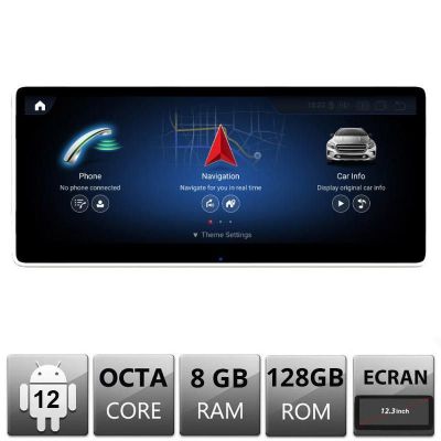 Navigatie dedicata Mercedes Clasa C W205 cu sistem NTG5.5 Android ecran 12.3" 8+128 4G BT GPS WIFI RESIGILAT