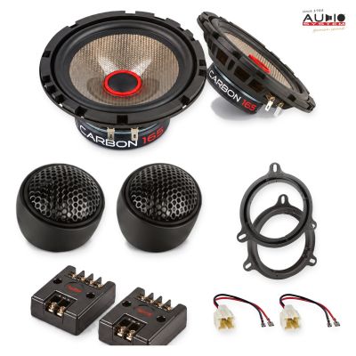 Pachet difuzoare Nissan Note (E12) 2013-2016 Audio System CARBON componente dedicate uși față